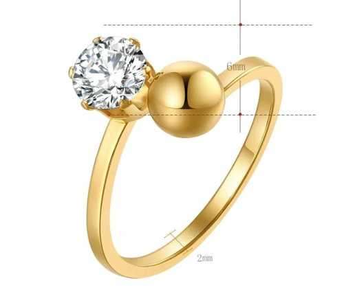 Retail Price R1349 TITANIUM (NEVER FADE) GOLD Ring with Simulated Diamond SIZE 7 US