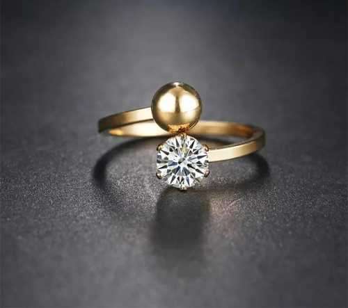 Retail Price R1349 TITANIUM (NEVER FADE) GOLD Ring with Simulated Diamond SIZE 7 US