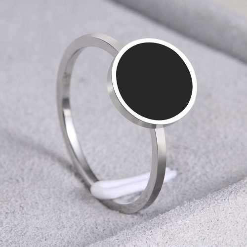 Retail Price R1449 TITANIUM (NEVER FADE) SILVER Ring with Black Stone SIZE 8 US