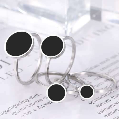 Retail Price R1449 TITANIUM (NEVER FADE) SILVER Ring with Black Stone SIZE 8 US