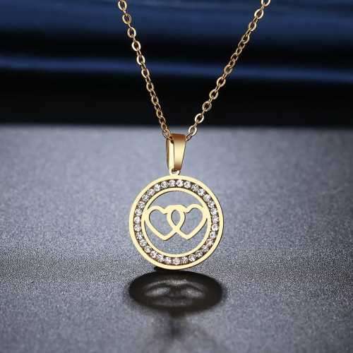 Retail Price R999 TITANIUM (NEVER FADE) TWO HOLLOW HEARTS Necklace 45 cm (SILVER ONLY)