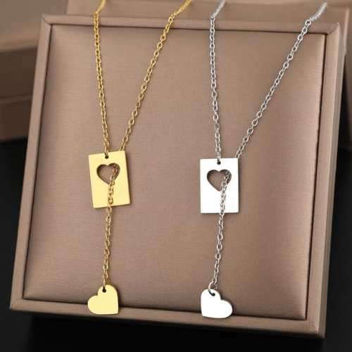 Retail Price R1199 TITANIUM (NEVER FADE) HOLLOW AND SOLID HEARTS Necklace 45cm (SILVER ONLY)
