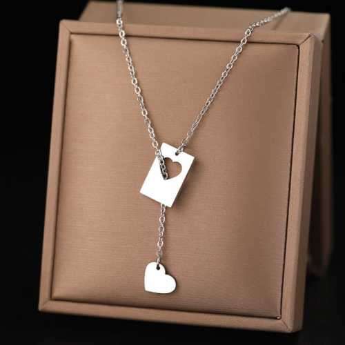 Retail Price R1199 TITANIUM (NEVER FADE) HOLLOW AND SOLID HEARTS Necklace 45cm (SILVER ONLY)