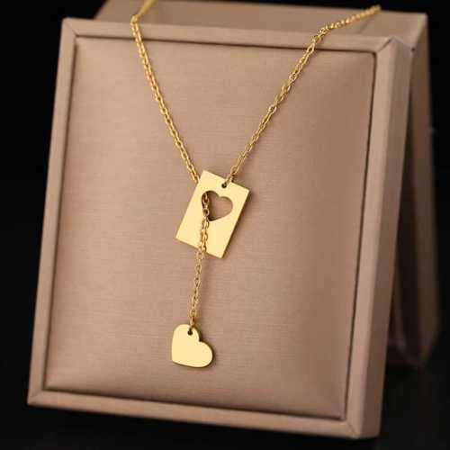 Retail Price R1199 TITANIUM (NEVER FADE) HOLLOW AND SOLID HEARTS Necklace 45cm (SILVER ONLY)