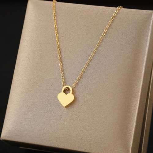 Retail Price R1099 TITANIUM (NEVER FADE) HEART LOCK Necklace 45cm (SILVER ONLY)