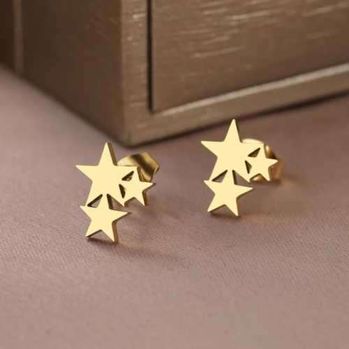 Retail Price R699 TITANIUM (NEVER FADE) THREE STARTS Earrings (GOLD ONLY)