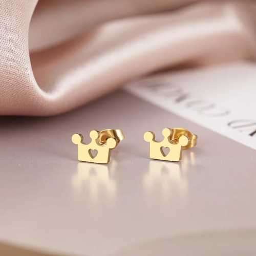 Retail Price R499 TITANIUM (NEVER FADE) SILVER CROWN WITH HEART Earrings