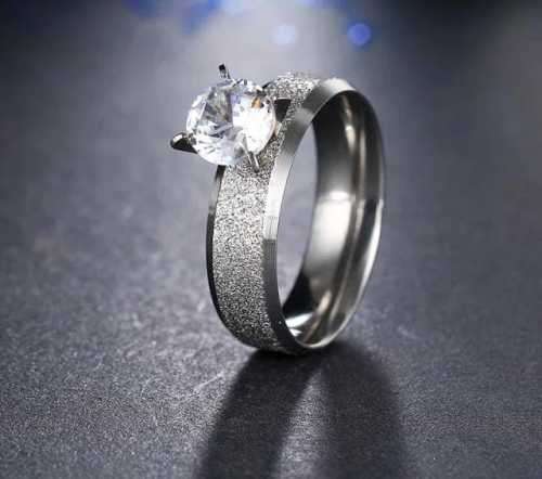 Retail Price R1449 TITANIUM (NEVER FADE) FROSTED GOLD Ring with Simulated Diamond SIZE 9 US