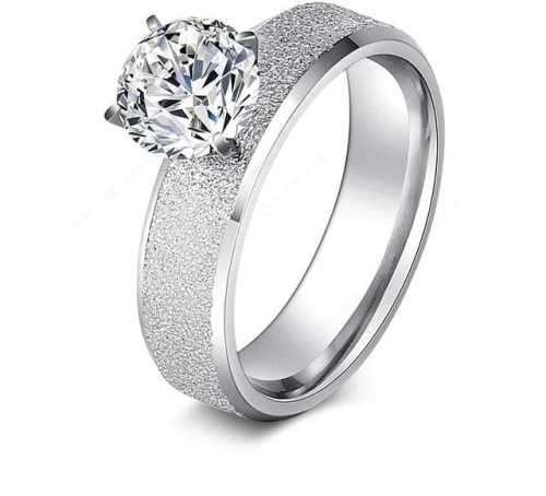 Retail Price R1449 TITANIUM (NEVER FADE) FROSTED GOLD Ring with Simulated Diamond SIZE 9 US