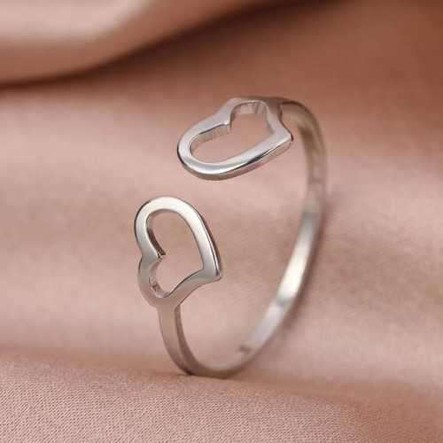 Retail Price R999 TITANIUM (NEVER FADE) HOLLOW HEARTS SILVER Ring
