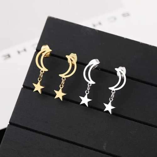 Retail Price R699 TITANIUM (NEVER FADE) GOLD MOON & STARS Earrings