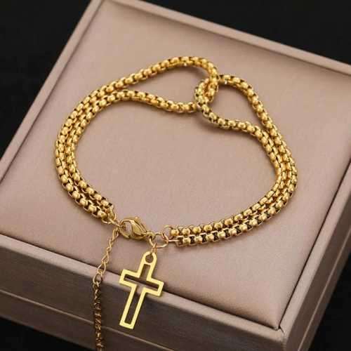 Retail Price R1399 TITANIUM (NEVER FADE) HOLLOW CROSS Bracelet 20cm (SILVER ONLY)