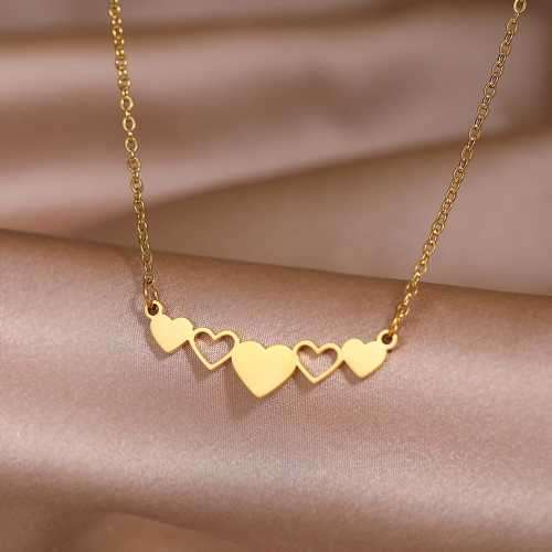 Retail Price R1399 TITANIUM (NEVER FADE) FIVE HEARTS Necklace 45cm (SILVER ONLY)