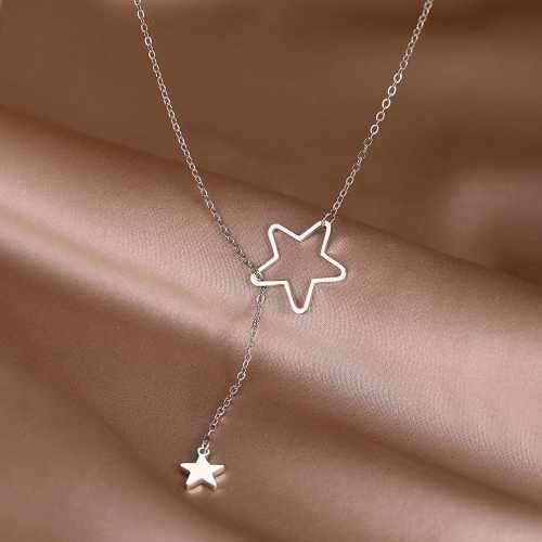 Retail Price R1199 TITANIUM (NEVER FADE) SOLID & HOLLOW STARS Necklace 45cm (SILVER ONLY)