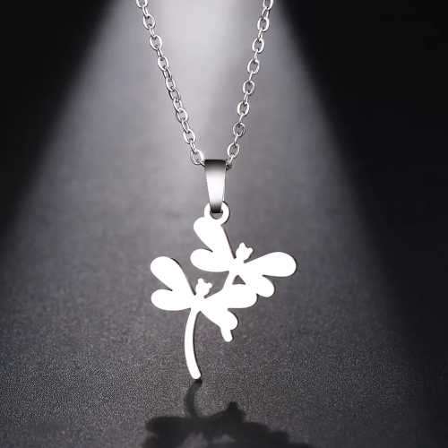 Retail Price R1099 TITANIUM (NEVER FADE) TWO DRAGONFLIES Necklace 45cm (SILVER ONLY)