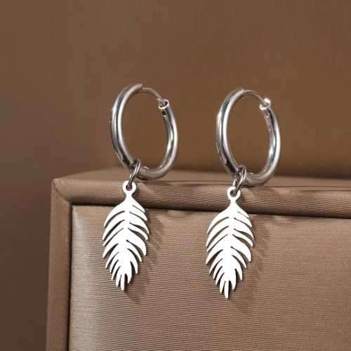 Retail Price R799 TITANIUM (NEVER FADE) HOOP WITH FEATHER Earrings (SILVER ONLY)