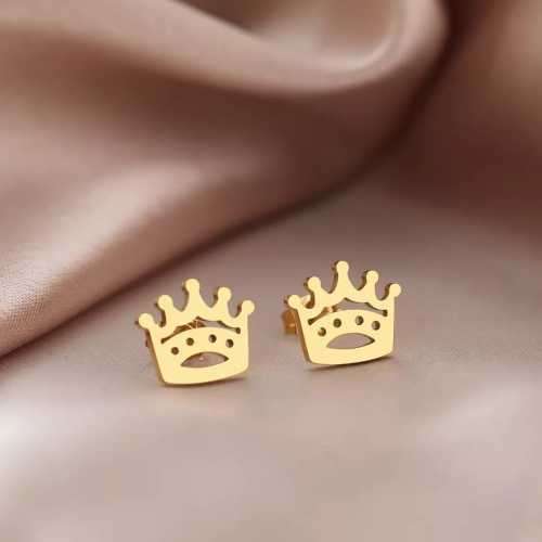 Retail Price R599 TITANIUM (NEVER FADE) GOLD CROWN Earrings