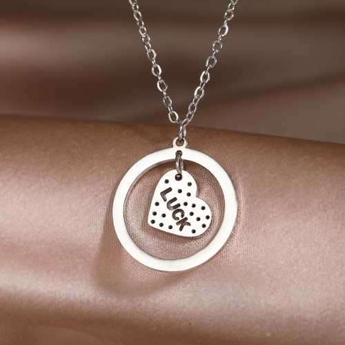 Retail Price R1399 TITANIUM (NEVER FADE) SILVER LUCK HEART Necklace 45cm
