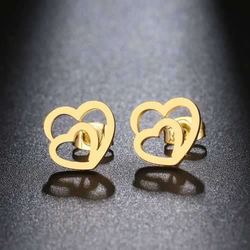 Retail Price R599 TITANIUM (NEVER FADE) SILVER DOUBLE HEART Earrings