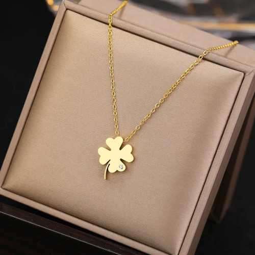 Retail Price R1499 TITANIUM (NEVER FADE) SILVER CLOVER with DIAMOND Necklace 45cm