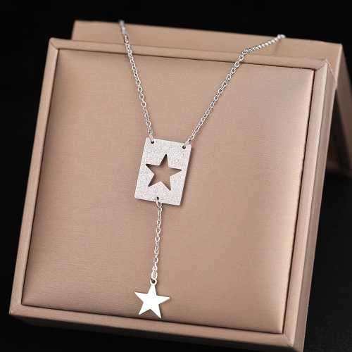 Retail Price R1599 TITANIUM (NEVER FADE) SILVER HOLLOW AND SOLID STARS Necklace 45cm