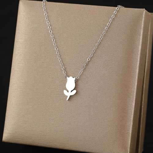 Retail Price R1399 TITANIUM (NEVER FADE) SILVER ROSE Necklace 45cm