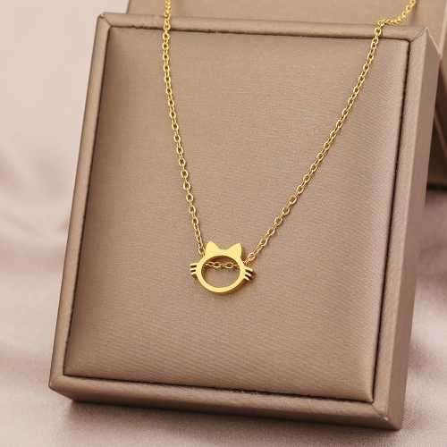 Retail Price R1399 TITANIUM (NEVER FADE) SILVER CUTE HOLLOW CAT Necklace 45cm