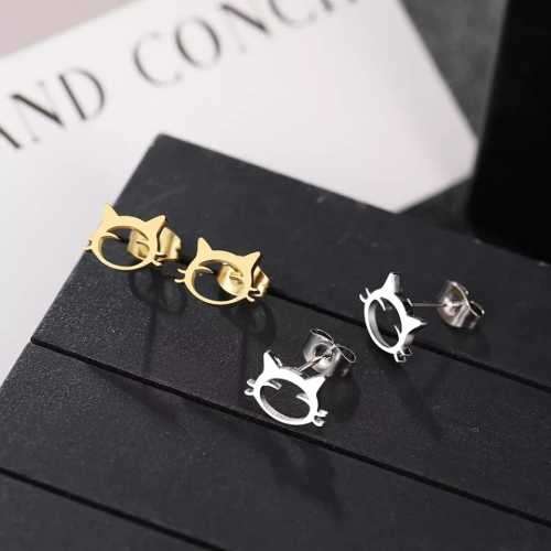Retail Price R599 TITANIUM (NEVER FADE) GOLD HOLLOW CAT EARRINGS
