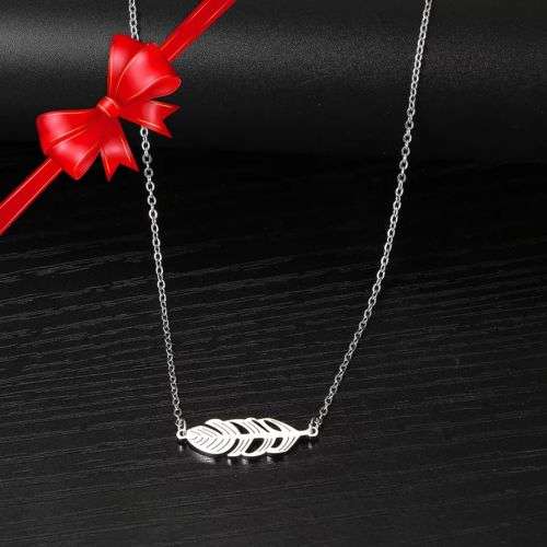 Retail Price R1099 SILVER FEATHER Necklace 45cm TITANIUM (NEVER FADE)