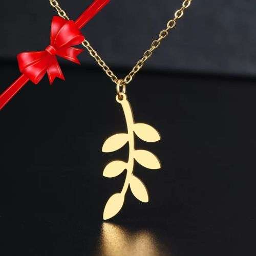 Retail Price R1299 GOLD LEAF Necklace 45cm TITANIUM (NEVER FADE)
