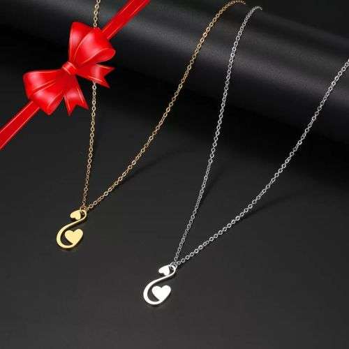 Retail Price R1099 SILVER TWO HEARTS Necklace 45cm TITANIUM (NEVER FADE)