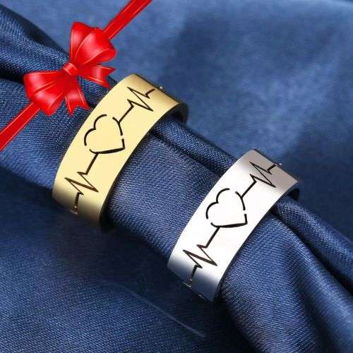 Retail Price R1299 SILVER HEARTBEAT RING SIZE 7 US TITANIUM (NEVER FADE)