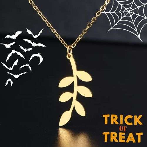 Retail Price R1299 GOLD LEAF Necklace 45cm TITANIUM (NEVER FADE)