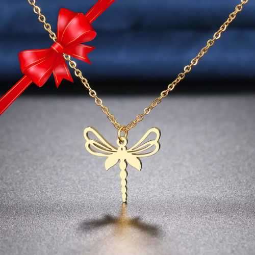 Retail Price R1299 GOLD DRAGONFLY Necklace 45cm TITANIUM (NEVER FADE)