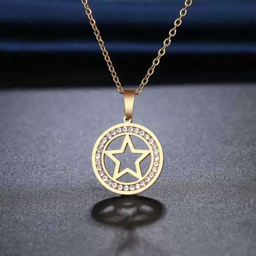 Retail Price R1399 SILVER STAR Necklace with Simulated Stones 45cm TITANIUM (NEVER FADE)