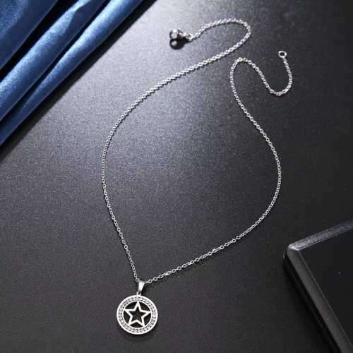 Retail Price R1399 SILVER STAR Necklace with Simulated Stones 45cm TITANIUM (NEVER FADE)