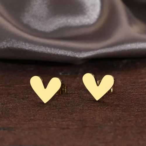 Retail Price R699 GOLD SOLID HEART Earrings TITANIUM (NEVER FADE)