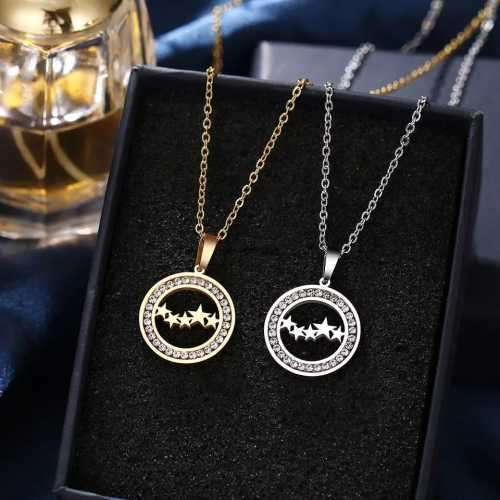 Retail Price R1399 SILVER FIVE STARS Necklace with Simulated Stones 45cm TITANIUM (NEVER FADE)