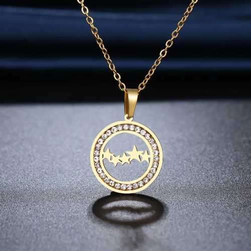 Retail Price R1399 SILVER FIVE STARS Necklace with Simulated Stones 45cm TITANIUM (NEVER FADE)