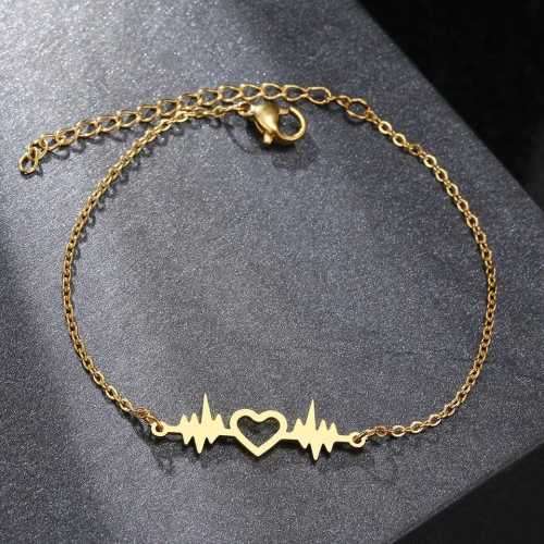Retail Price R999 GOLD HEARTBEAT HEART Bracelet 20cm TITANIUM (NEVER FADE)