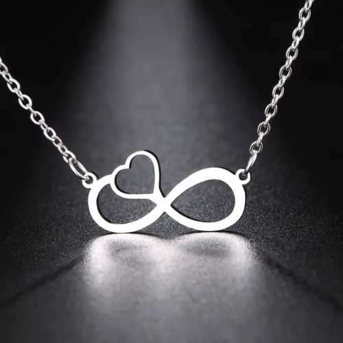 Retail Price R1199 TITANIUM (NEVER FADE) SILVER INFINITY HEART Necklace 45cm