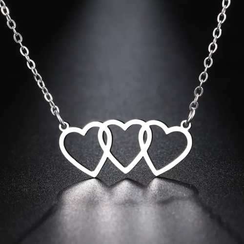 Retail Price R1299 TITANIUM (NEVER FADE) GOLD THREE HEARTS Necklace 45cm