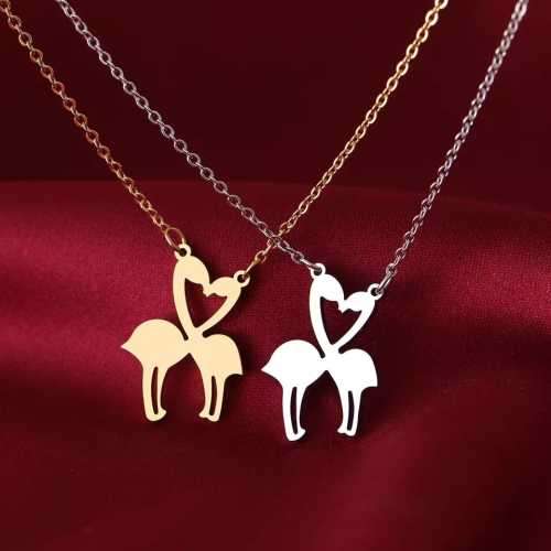 Retail Price R1199 TITANIUM (NEVER FADE) SILVER LOVE CRANES Necklace 45cm