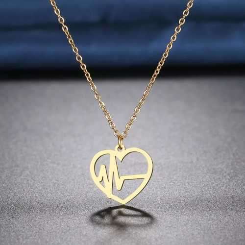 Retail Price R1199 TITANIUM (NEVER FADE) SILVER HEARTBEAT HEART Necklace 45cm