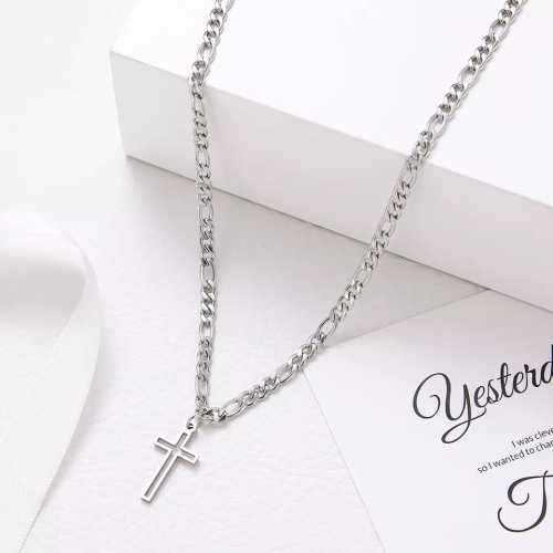 Retail Price R1599 TITANIUM (NEVER FADE) SILVER HOLLOW CROSS Necklace