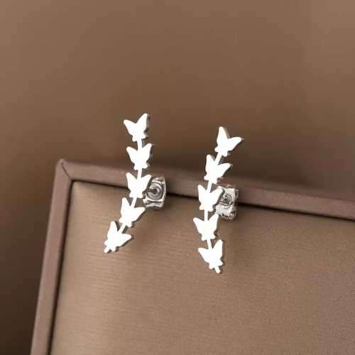 Retail Price R599 TITANIUM (NEVER FADE) SILVER FIVE BUTTERFLIES Earrings