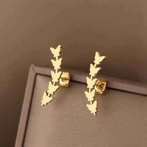 Retail Price R599 TITANIUM (NEVER FADE) SILVER FIVE BUTTERFLIES Earrings