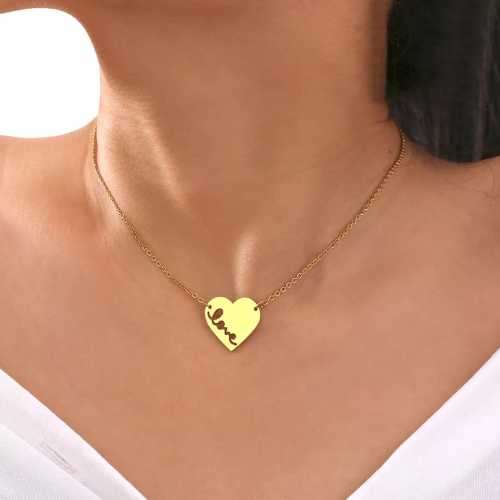 Retail Price R1199 TITANIUM (NEVER FADE) GOLD LOVE HEART Necklace 45cm