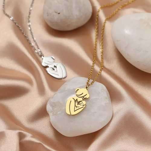 Retail Price R1199 TITANIUM (NEVER FADE) SILVER MOTHER & BABY Necklace 45cm