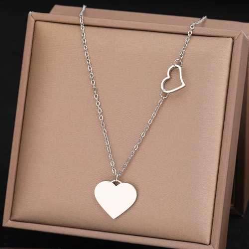 Retail Price R1299 TITANIUM (NEVER FADE) SILVER HOLLOW & SOLID HEARTS Necklace 45cm